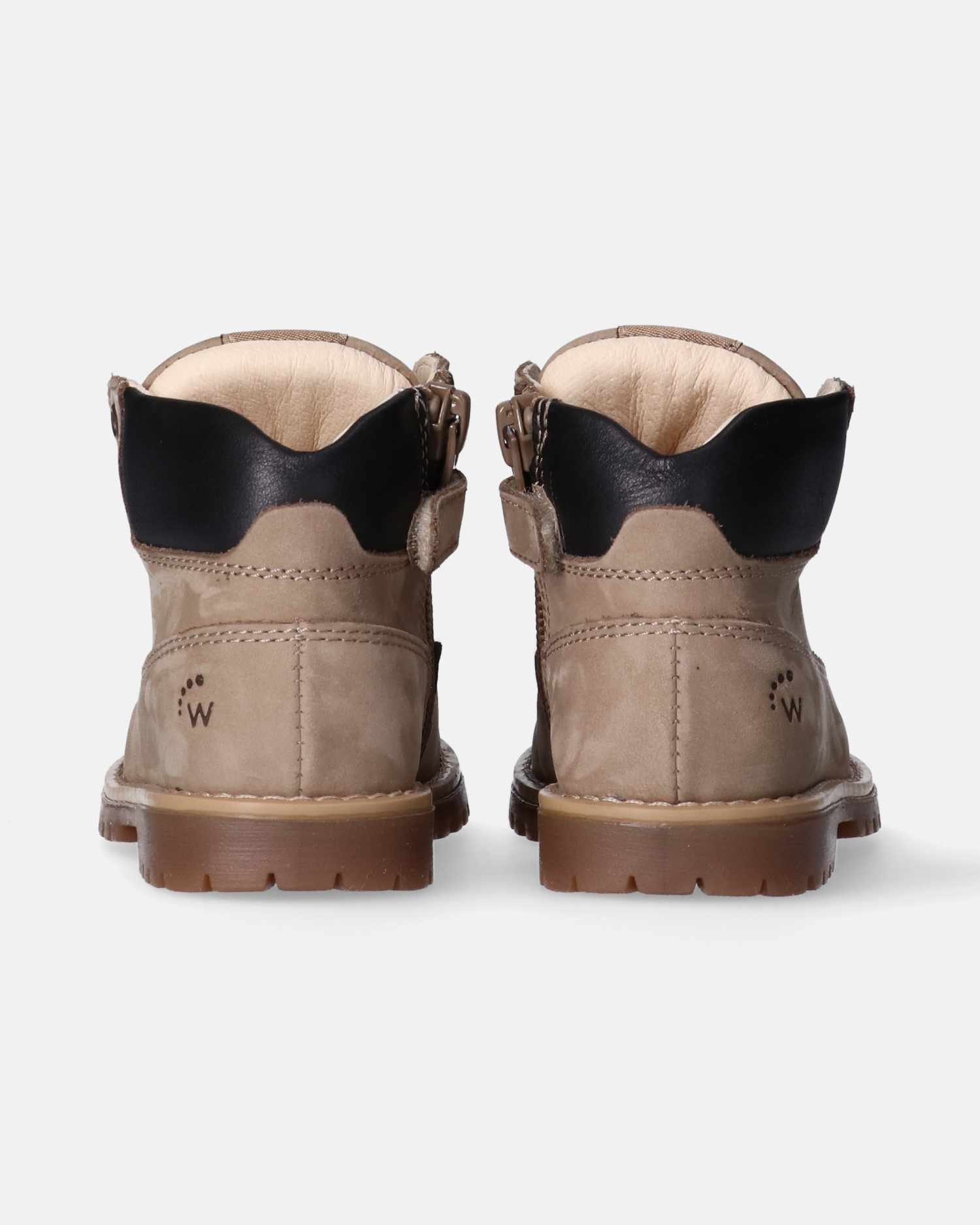 Scarponcini bambino in pelle con lacci e zip interna