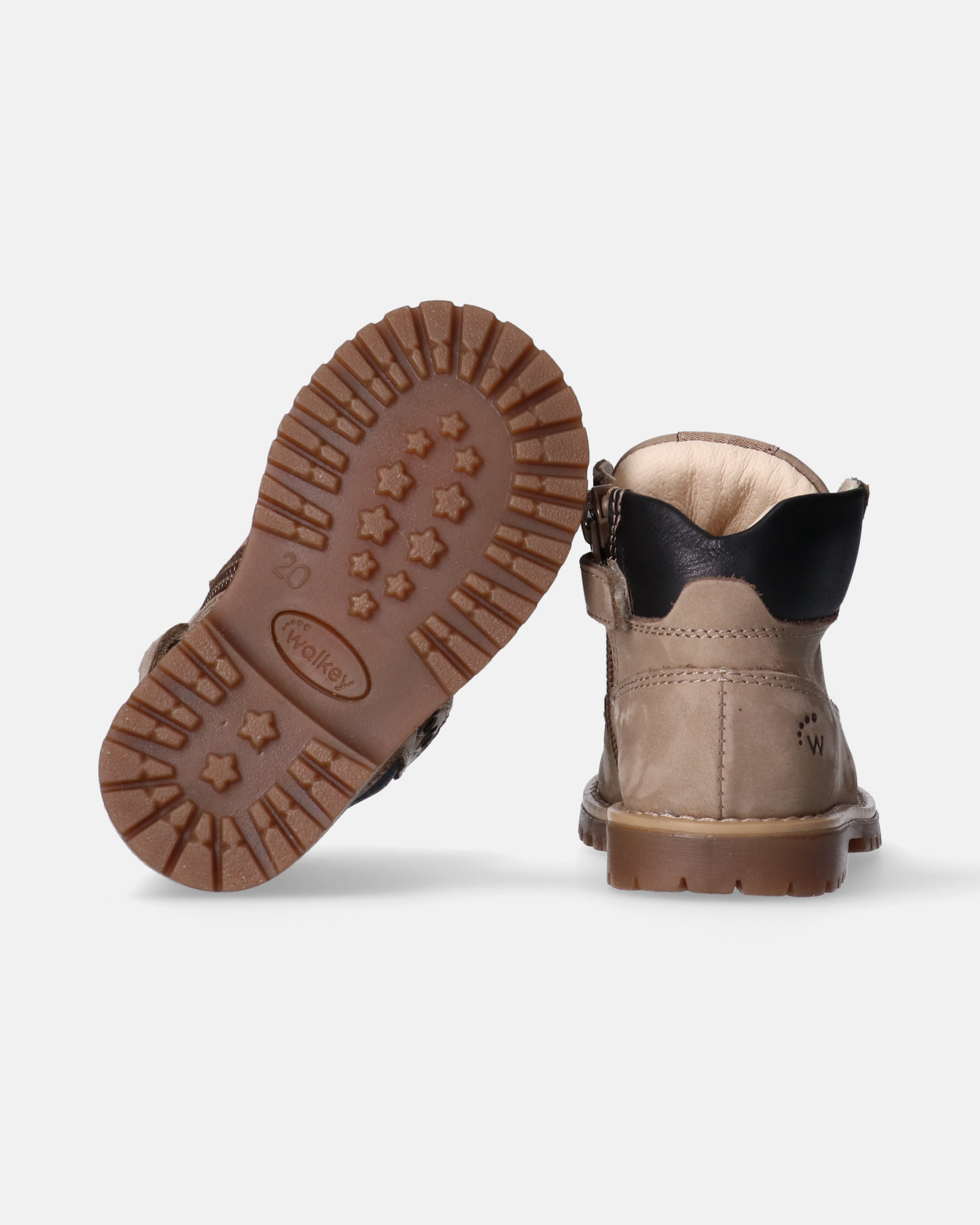 Scarponcini bambino in pelle con lacci e zip interna