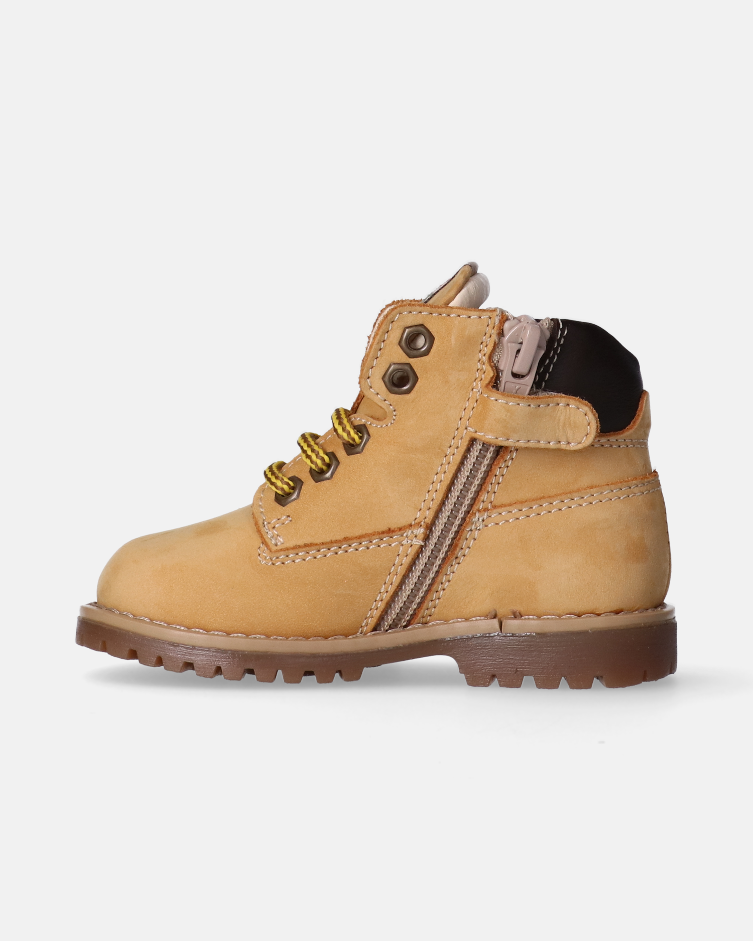 Scarponcini bambino in pelle con lacci e zip interna