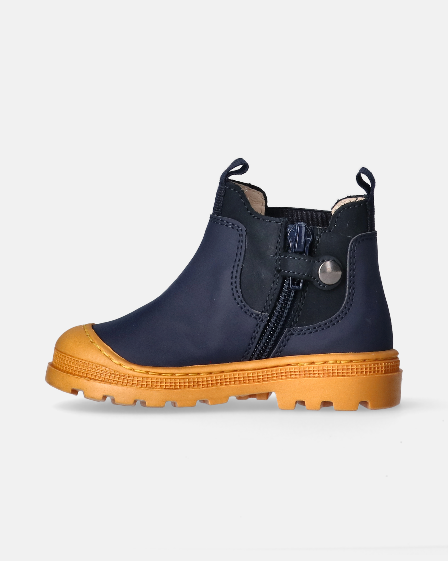 Stivaletti bambino in pelle gommata con elastico laterale