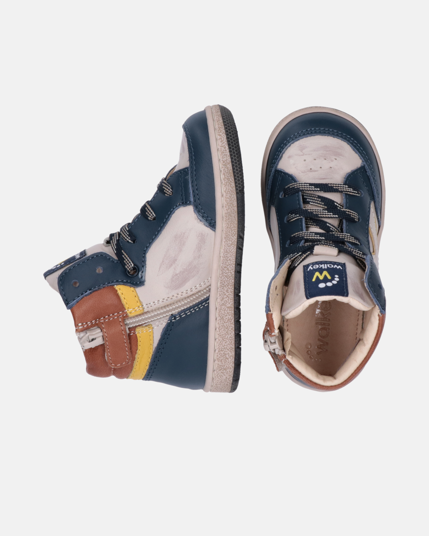 Sneakers primi passi con lacci e zip interna