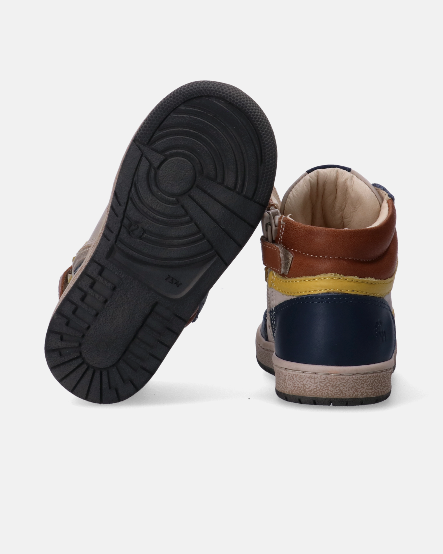 Sneakers primi passi con lacci e zip interna