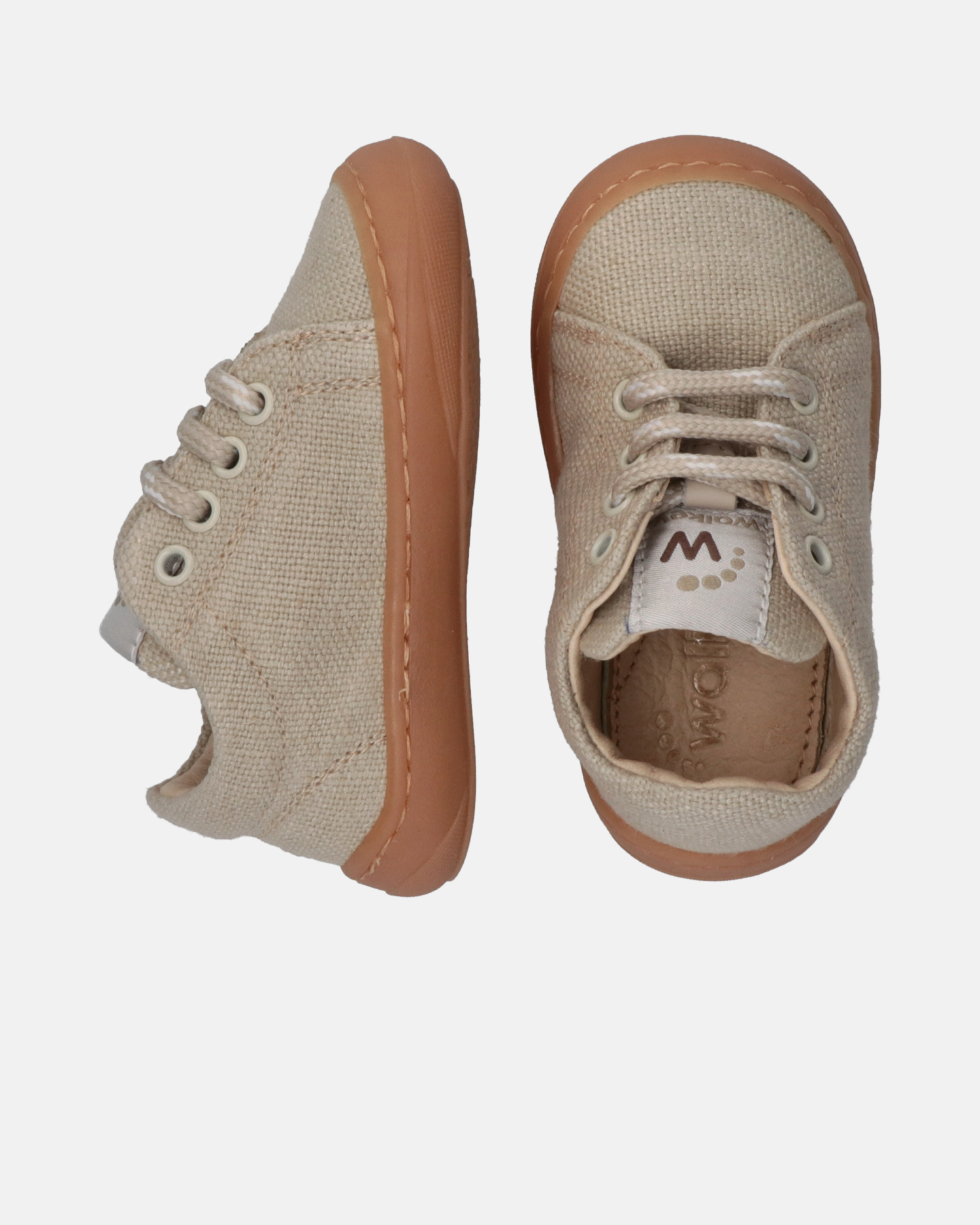 Sneakers in misto lino con punta rinforzata