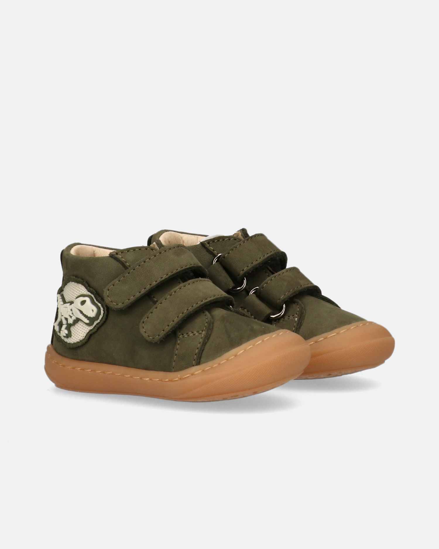 Sneakers in nabuk con patch dinosauro