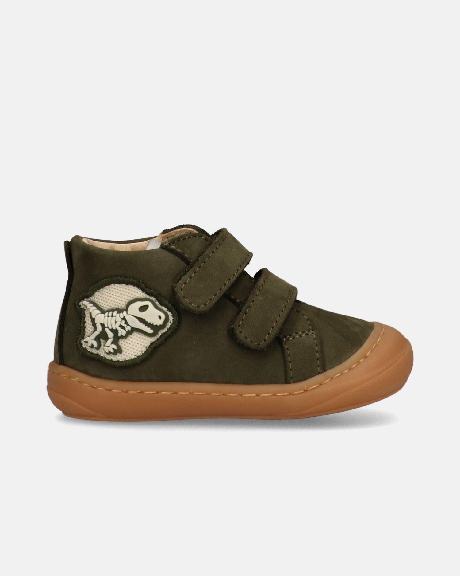 Sneakers in nabuk con patch dinosauro