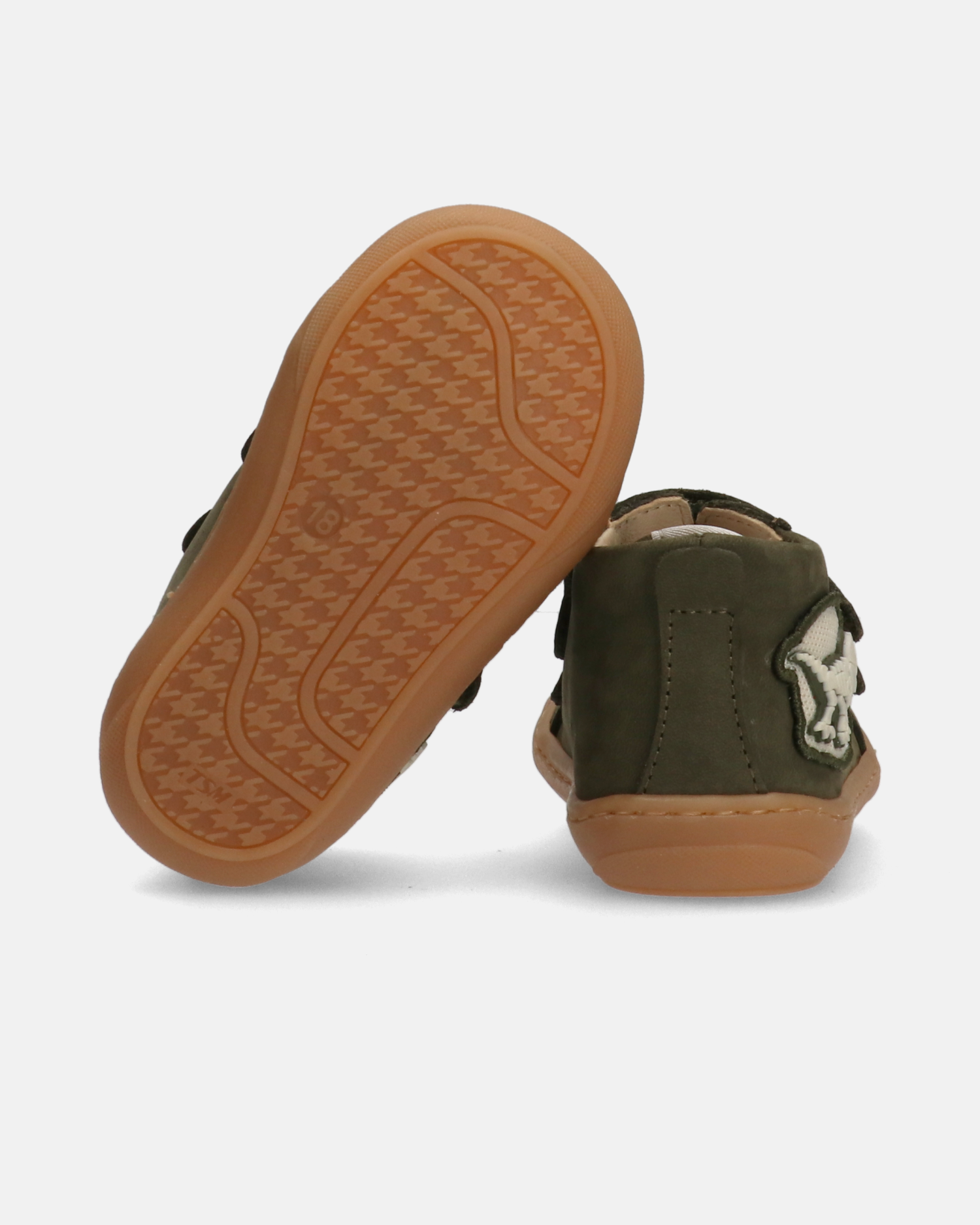 Sneakers in nabuk con patch dinosauro