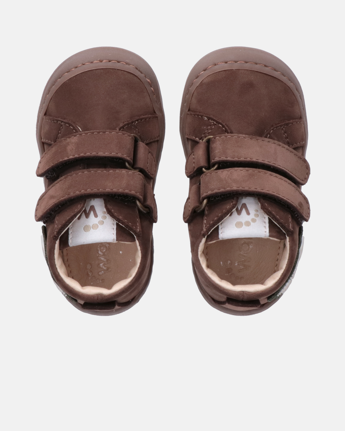 Sneakers in nabuk con patch dinosauro e velcro