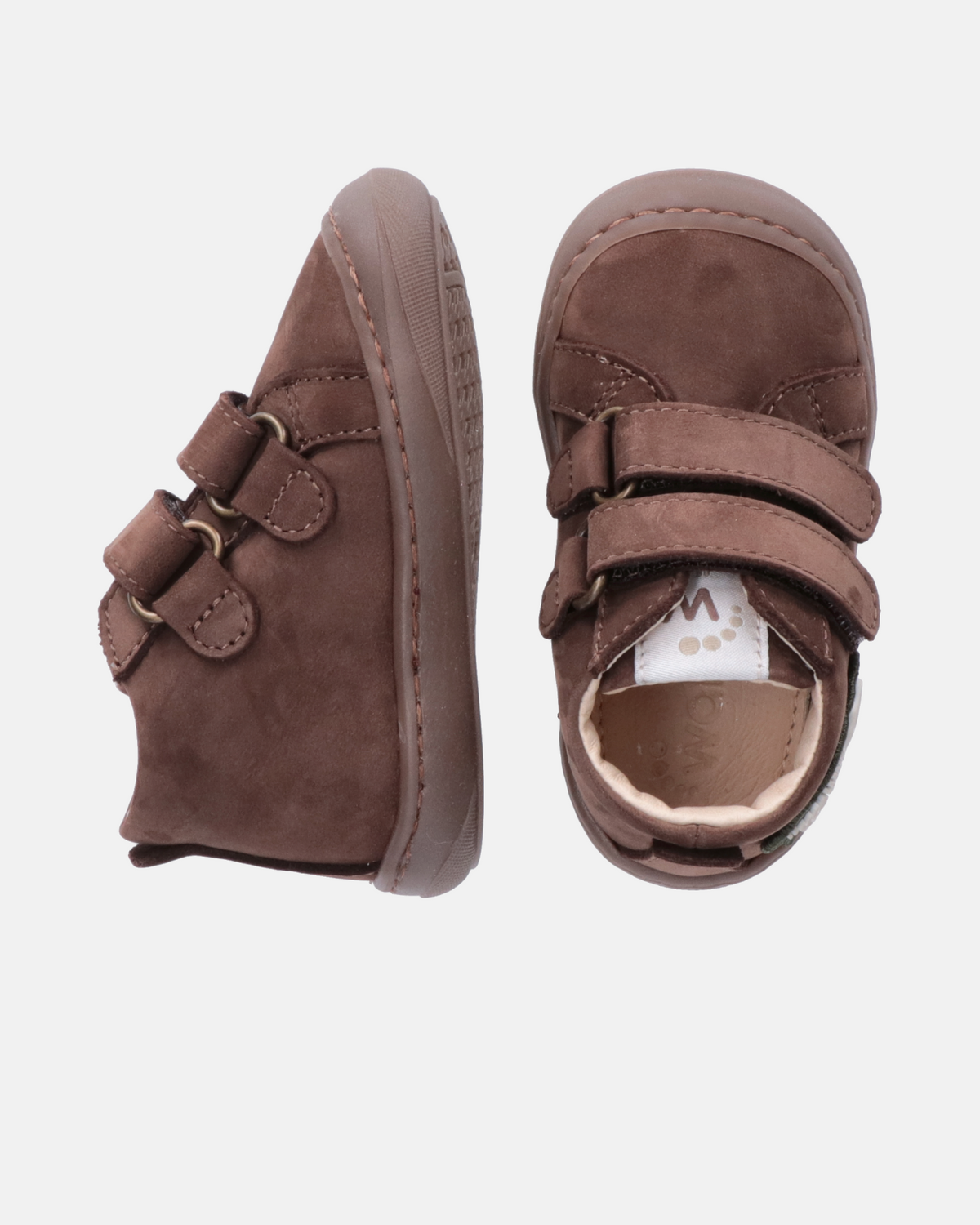 Sneakers in nabuk con patch dinosauro e velcro