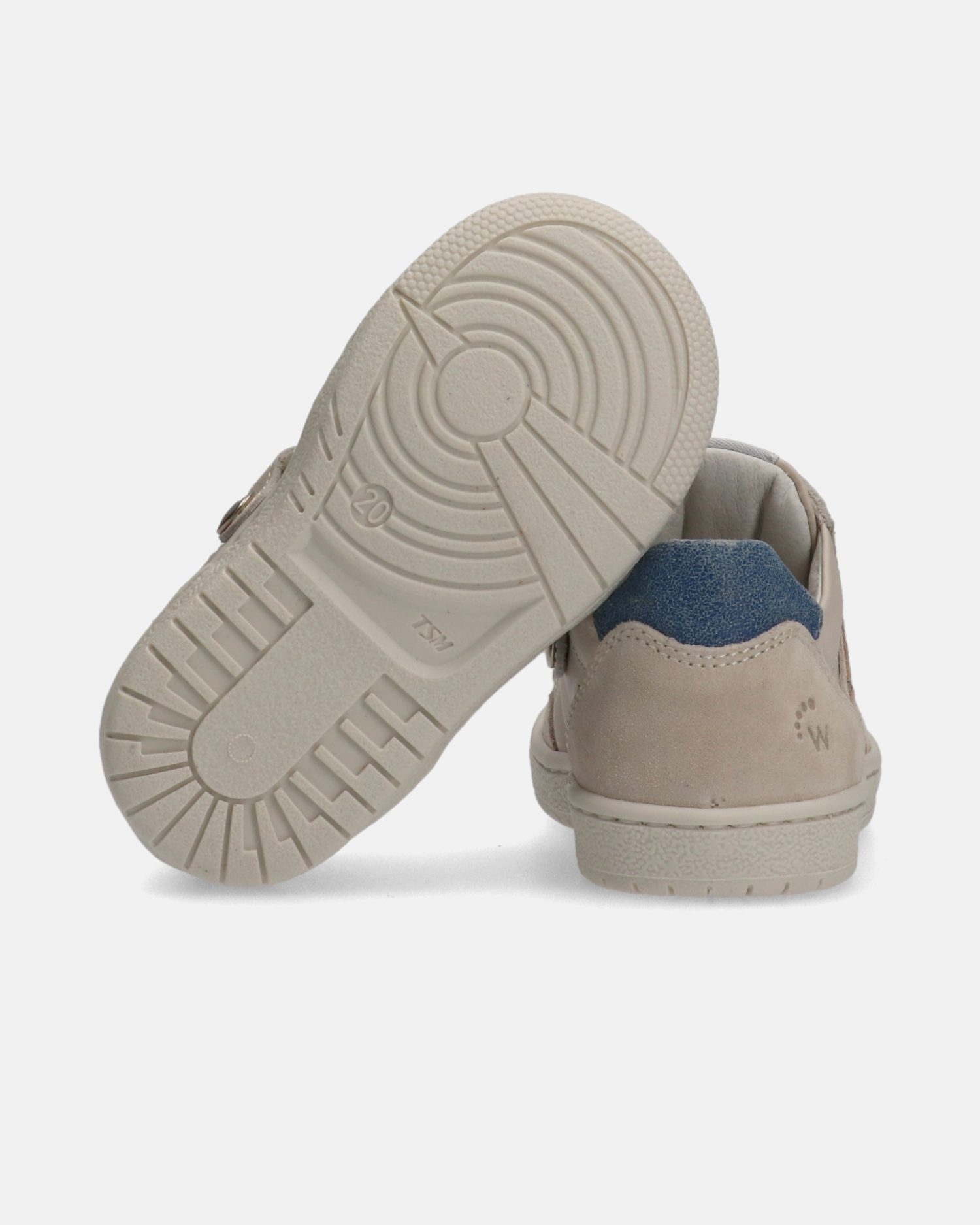 Sneakers bambino avorio con dettagli blu