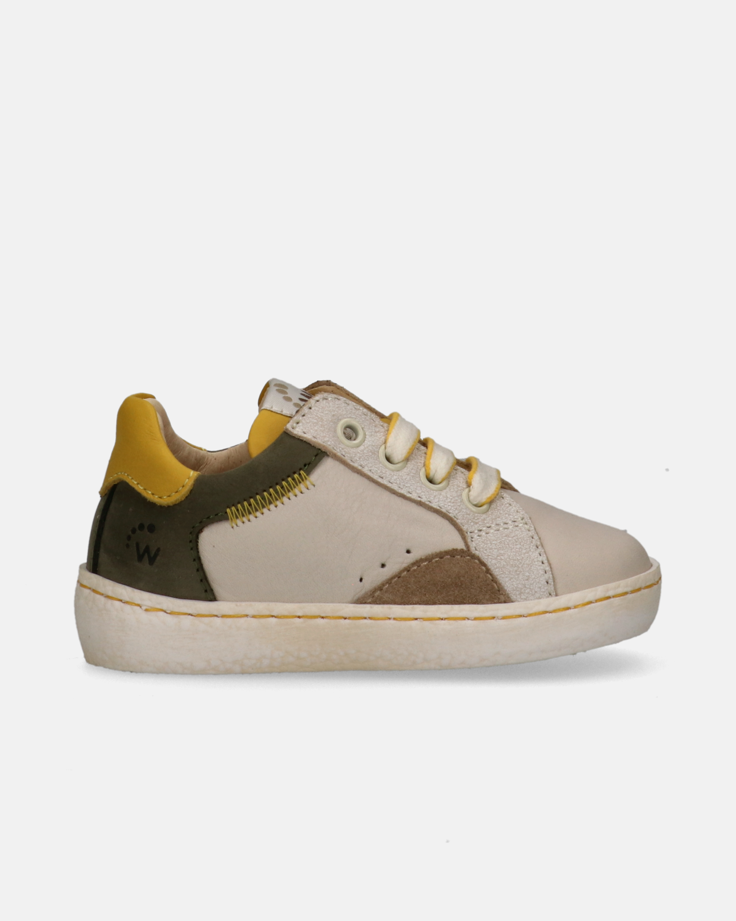 Sneakers primi passi Walkey in pelle con inserti in nabuck
