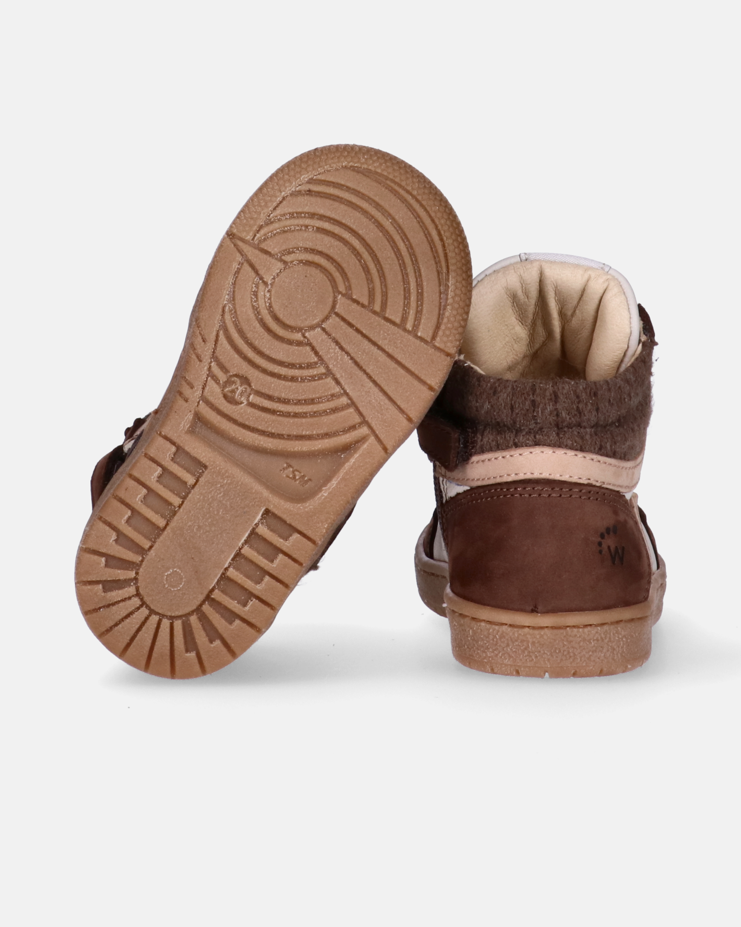 Sneakers alte bambino in pelle e camoscio con dettagli a contrasto