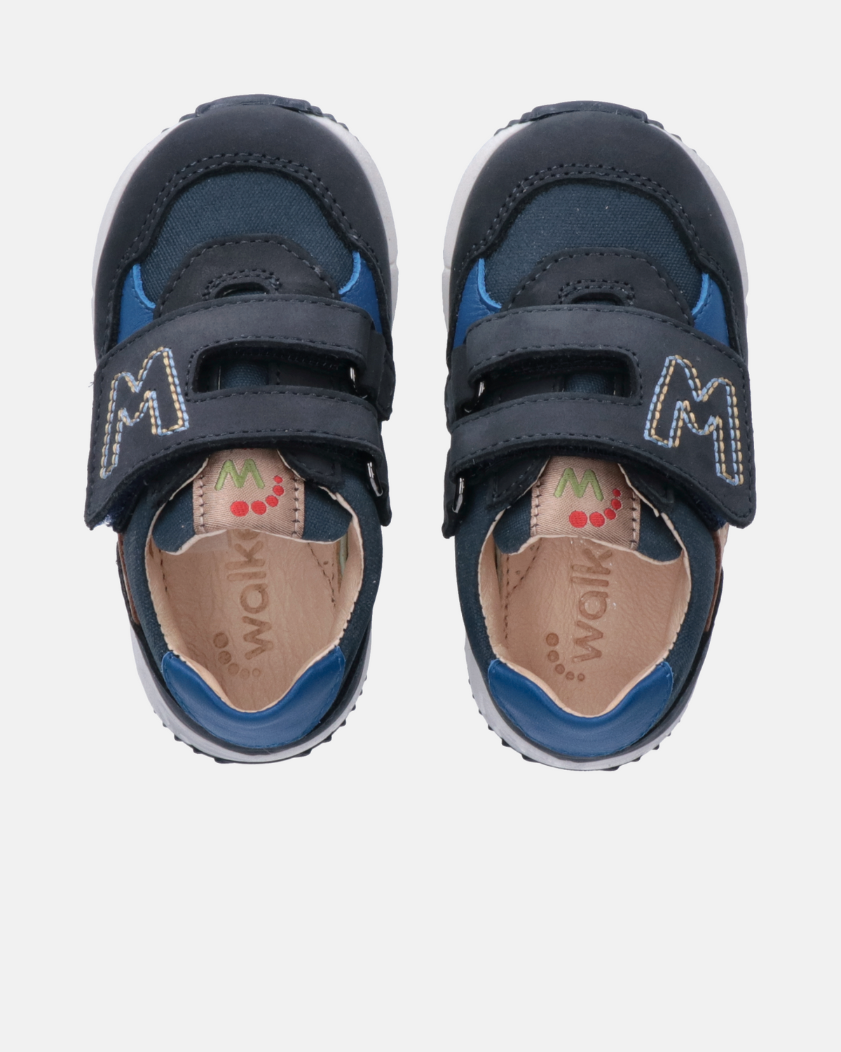 Sneakers bambino in nabuk e tessuto con maxi velcro